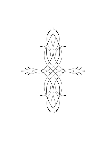Linework Cross Ornament